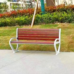 绍兴小区钢木休闲椅